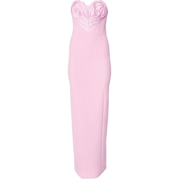 $4,490 Carolina Herrera Pink Strapless Heart Column Gown Size 8 - Picture 2 of 13